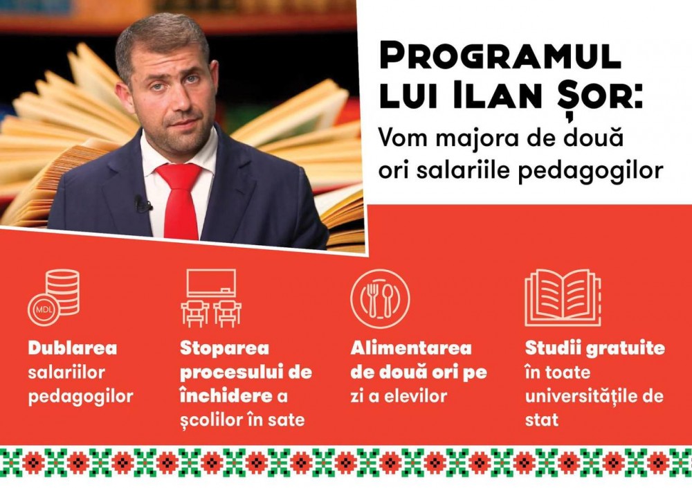 Programul lui Ilan Șor pentru o Moldovă educată: Vom majora de două ori salariile profesorilor